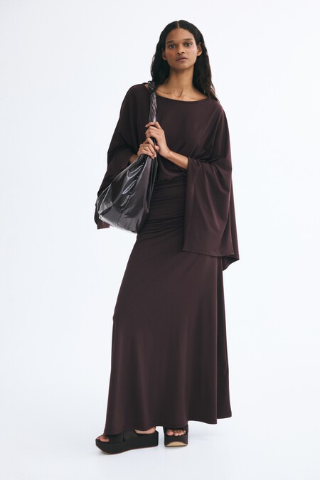 vestido drapeado