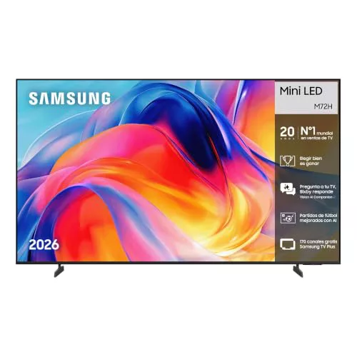 Samsung TV 65 Pulgadas Mini LED M72H 4K Smart TV con Vision AI Companion, Modo AI Football TV Plus, Deportes, Cine y Gaming