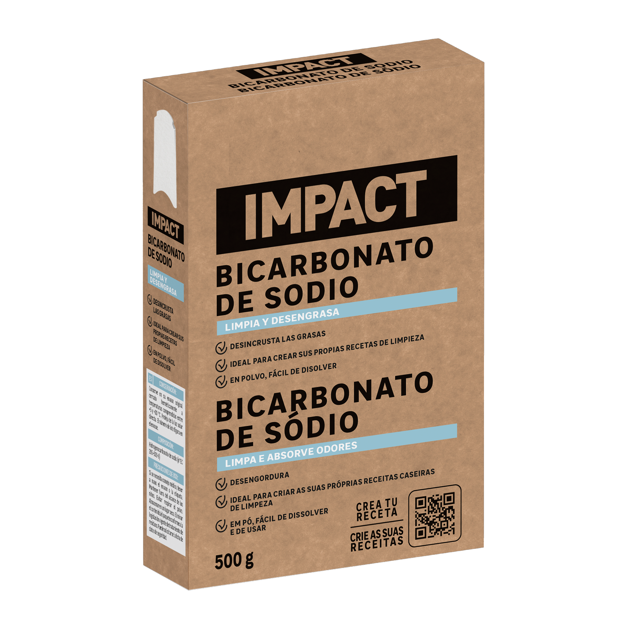 Bicarbonato de sodio IMPACT 500 gr 