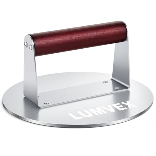LUMVEX Smash Burger Profesional de Acero Inoxidable Grueso, 16cm 
