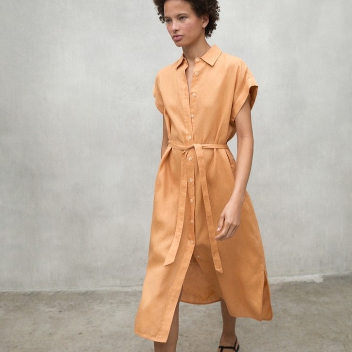 Ecoalf - Vestido largo de mujer de lino relaxed fit.