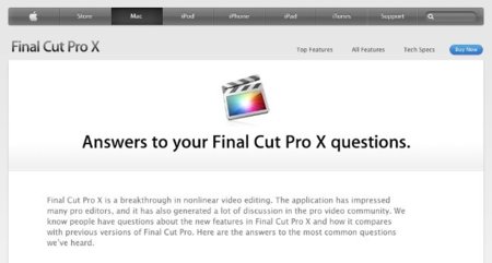 Apple publica una sección de preguntas frecuentes sobre Final Cut Pro X
