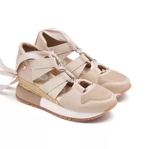 Sneakers Beige Tipo Espadrille para Mujer LIZARDA