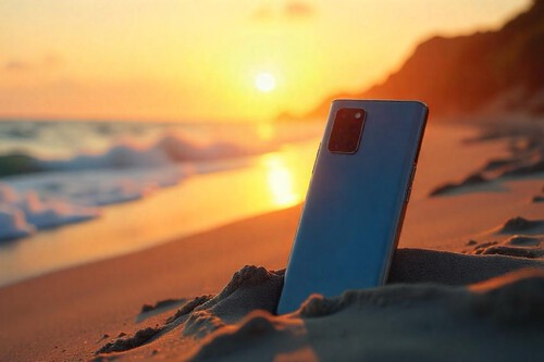 teléfono en la playa