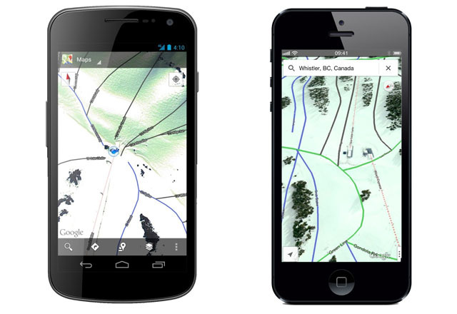 Estaciones de esquí en Google Maps