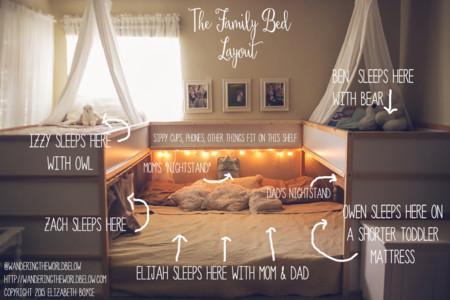 La increíble "habitación colecho" en la que duerme una pareja y sus cinco hijos