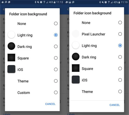 Apex 3.1.0 (左) と 3.2.0 ベータ版 (右)
