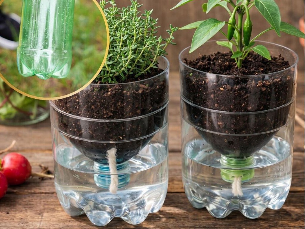 Tres ideas para aprovechar en casa la parte inferior de las botellas de plástico: puedes hacer macetas para tus plantas