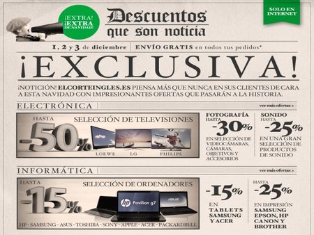 ¡Descuentos que son noticia! El Corte Inglés tiene tres días de infarto en su web