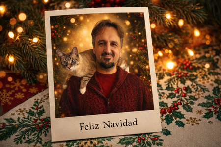 Fusiona Polaroid con retrato festivo