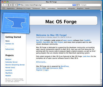 Apple lanza una web de proyectos Open Source para Mac