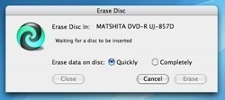 QuickErase: Borrar discos regrabables de forma rápida