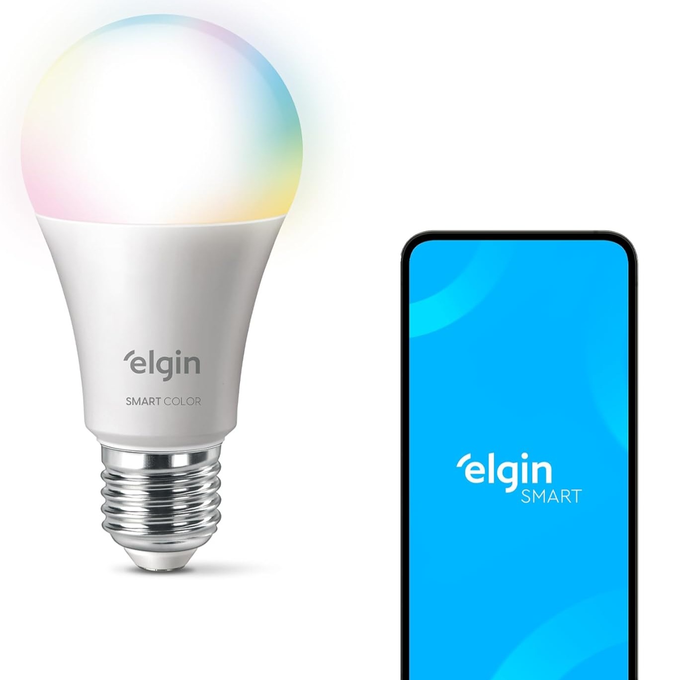 Lâmpada Inteligente Mais Potente 15W Smart Color RGB Wifi Elgin compatível com Alexa e Google Home