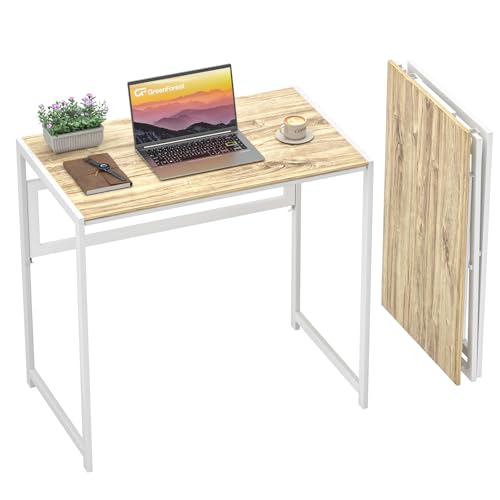 GreenForest Escritorio Plegable sin Montaje, 77x48 Mesa Portátil y Estable