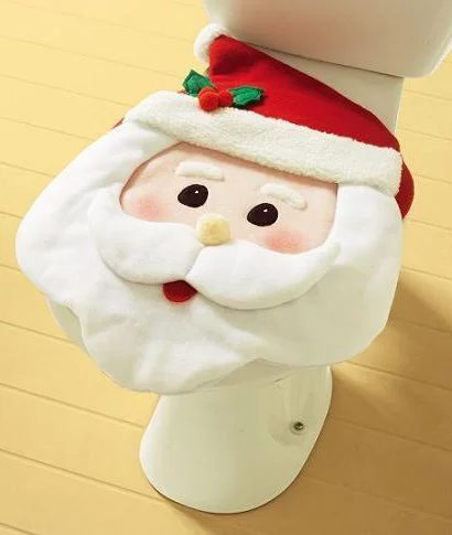 Tapa del inodoro con la cara de Papá Noel