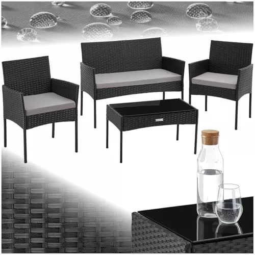 tectake® Conjunto Jardin Exterior de Ratán