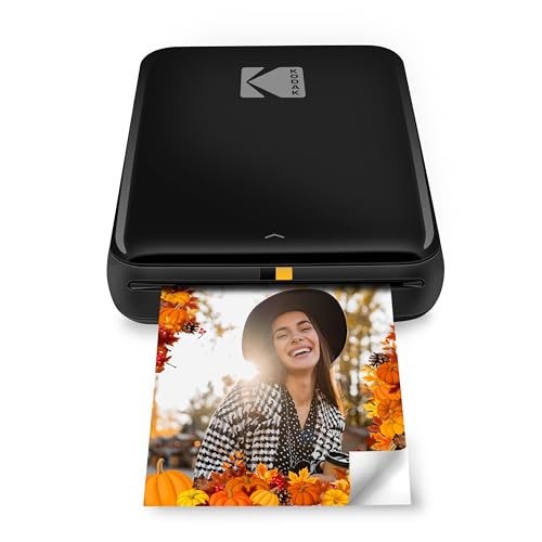 KODAK Step Impresora de fotos instantánea para smartphone - Mini portátil inalámbrica en color - Fotos adhesivas Zink 2x3” - Bluetooth compatible con iOS y Android - App de edición divertida - Negro