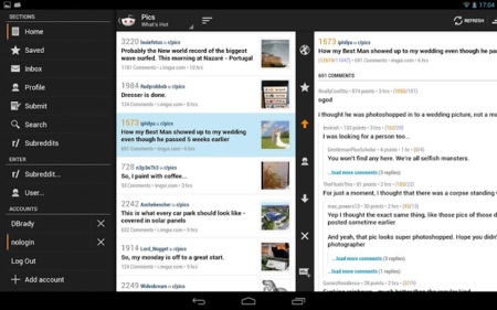 Reddit para tablets Android