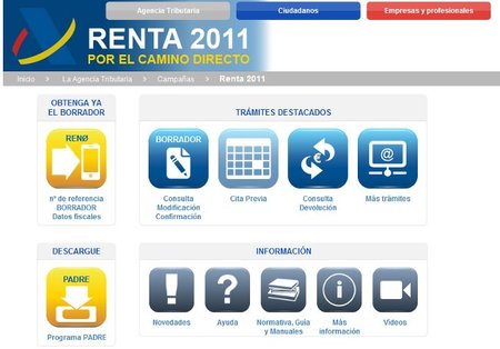 Disponible el borrador de IRPF y el programa PADRE para la RENTA 2011