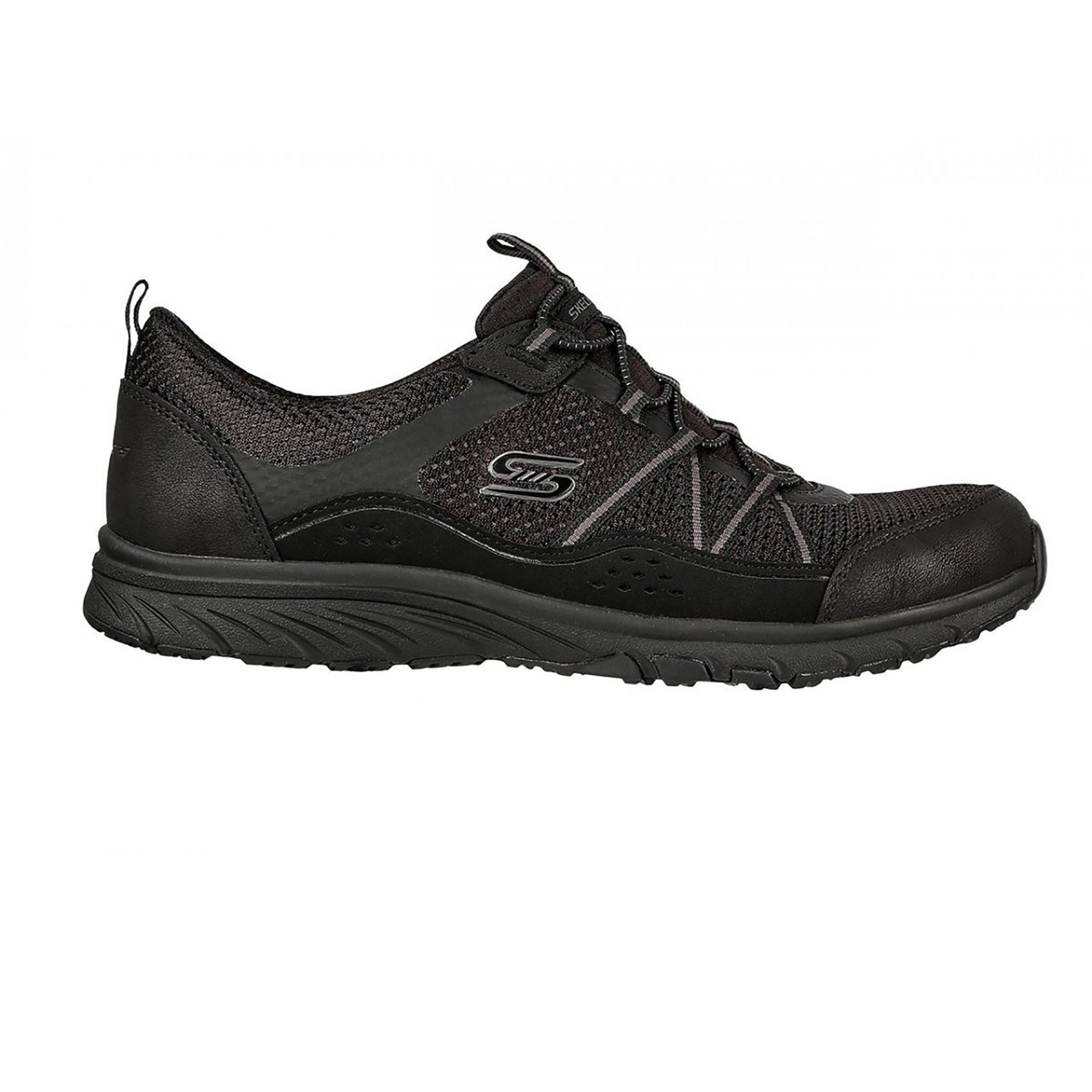 Zapatillas Deportivas Caminar de Mujer Skechers 104282_BBK Negras con Elásticos
