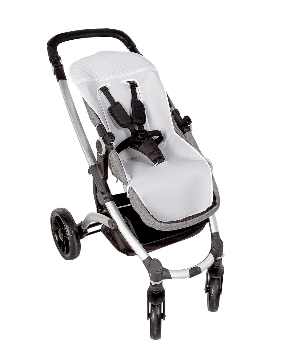 COLCHONETA UNIVERSAL COTTON JUICE BABY HOME PARA SILLA DE PASEO PIQUÉ PUNTILLA GRIS
