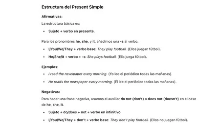 Present Simpleの構造の説明