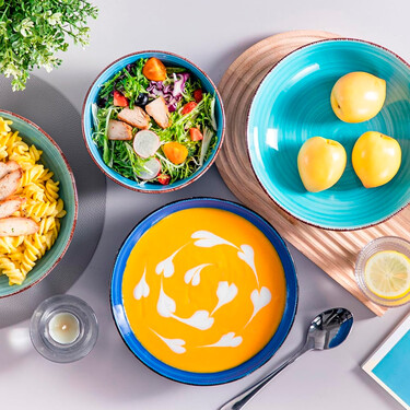 Baja a precio mínimo la vajilla de porcelana con colores vivos que podremos a diario y también en ocasiones especiales