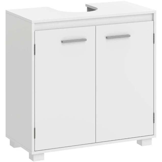 Mueble Bajo Lavabo HOMCOM MDF Blanco 60x30x60 cm
