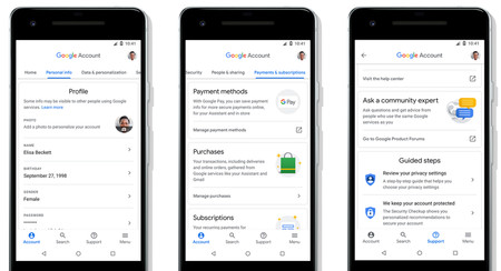 La nueva Cuenta de Google se rediseña y añade una sección de ayuda
