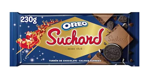 Suchard Turrón De Chocolate Con Leche Y Galletas Oreo Navideño - Tableta De G, Navidad Y Fiestas, 230 Gramo