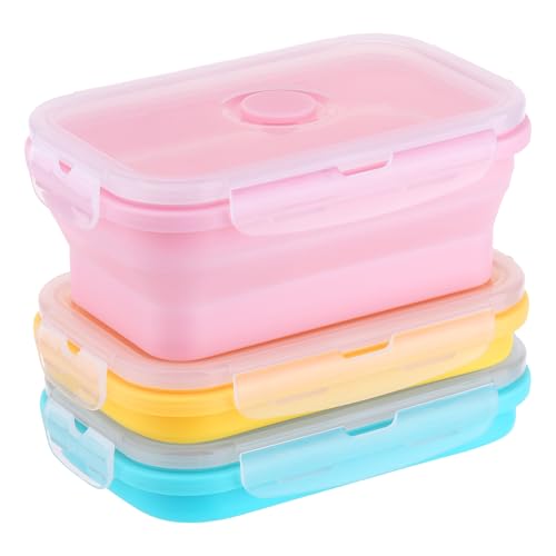 Zourglow 3 Piezas Recipientes Plegables de Silicona
