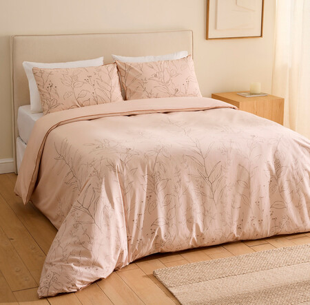 Juego De Funda Nordica Algodon Clay Rosa Cama 90 Cm