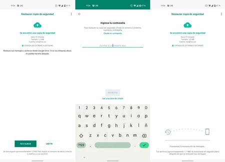 WhatsAppログインでの復元プロセス