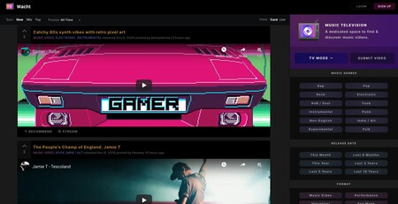 Cómo encontrar nueva música "fuera de la burbuja de YouTube": Wacht.tv es una mezcla entre Reddit y MTV