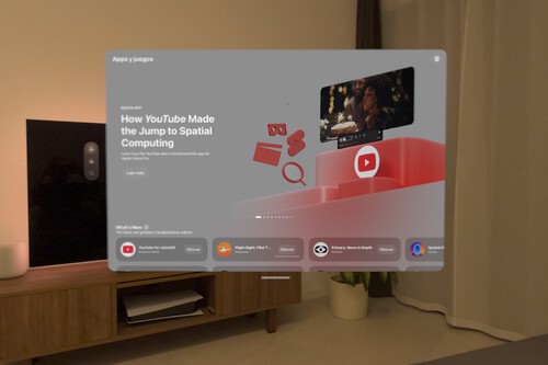 YouTube apuesta por Apple Vision Pro lanzando su app nativa, con soporte para formatos inmersivos y reproducción en 8K