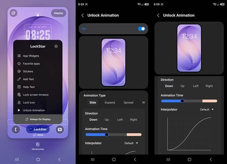 animaciones de desbloqueo