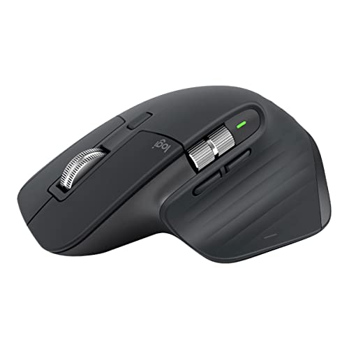 Logitech MX Master 3S - Ratón Inalámbrico Performance con Desplazamiento Rápido, Ergo, 8K DPI, Funciona sobre Cristal, Clics Silenciosos, USB-C, Bluetooth, Windows, Linux, Chrome - Grafito
