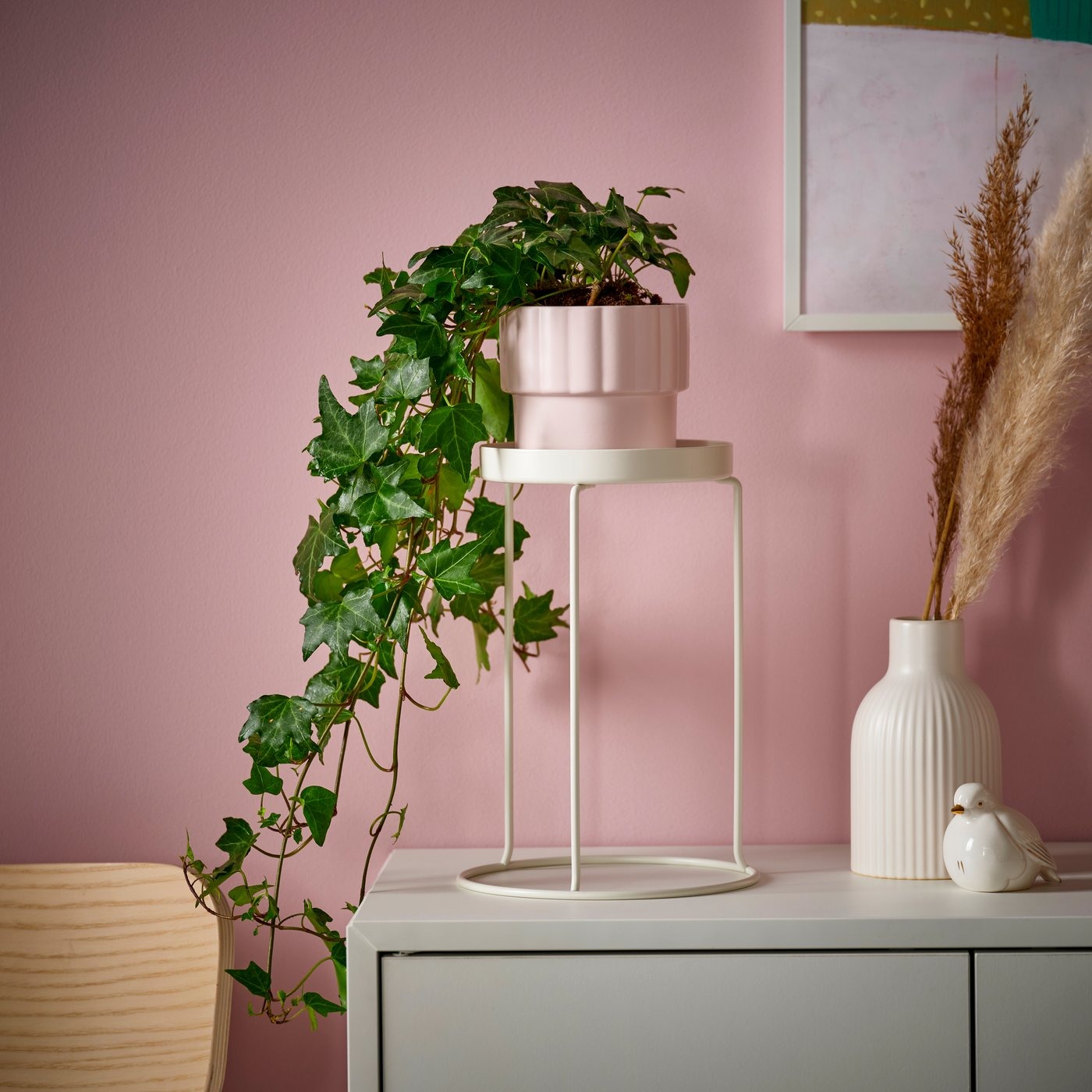 LÅNGNÄBB
Soporte para plantas, interior/exterior/blanco, 26 cm