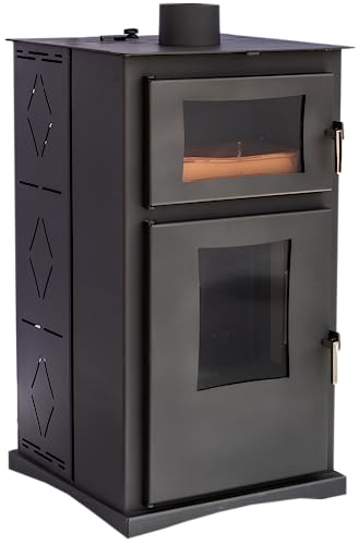 JOIMA - Estufa de Pellets con Horno sin Electricidad modelo Vitta Nature 8 kW. Funciona sin conexión a la red Eléctrica