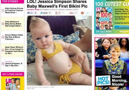 El bebé de Jessica Simpson en bikini: la polémica está servida