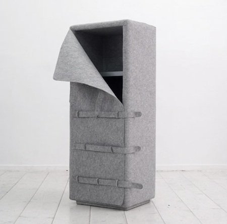 Muebles de fieltro con estilo... y con cinturón