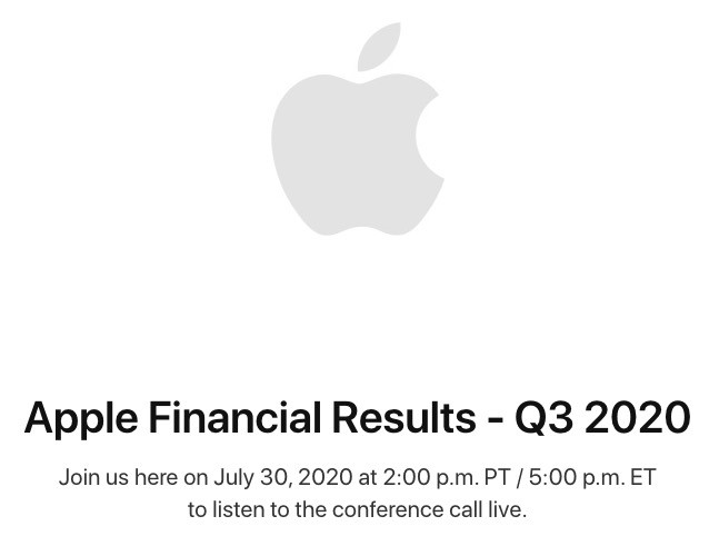 Apple anunciará los resultados de su tercer trimestre fiscal de 2020 el ...