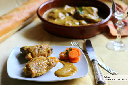 Contramuslos estofados con especias marroquíes. Receta