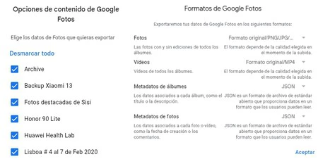Google Takeout Fotos