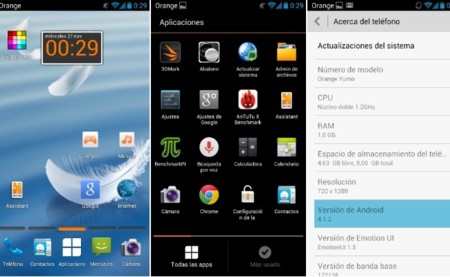Interfaz Orange Yumo Emotion UI 1.5