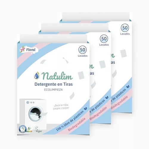 Natulim - Detergente en Tiras para Lavadora (150 Lavados) 
