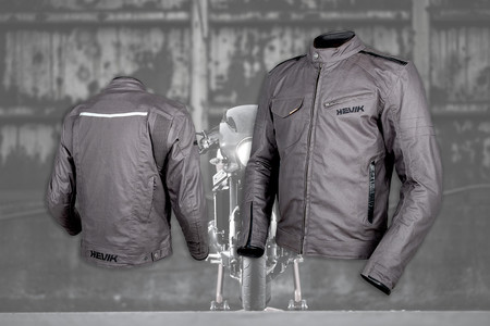 Apta para veganos, retro-deportiva y asequible. Cuero encerado para la chaqueta Hevik Madsen