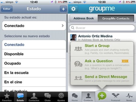 WhatsApp vs. GroupMe: las dos apuestas más fuertes de mensajería instantánea en el móvil, frente a frente