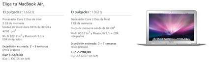 Comparativa MacBooks Air (HDD vs. SDD)