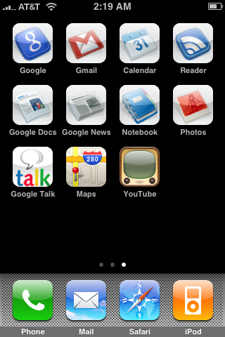 Google.com mejorado para el iPhone